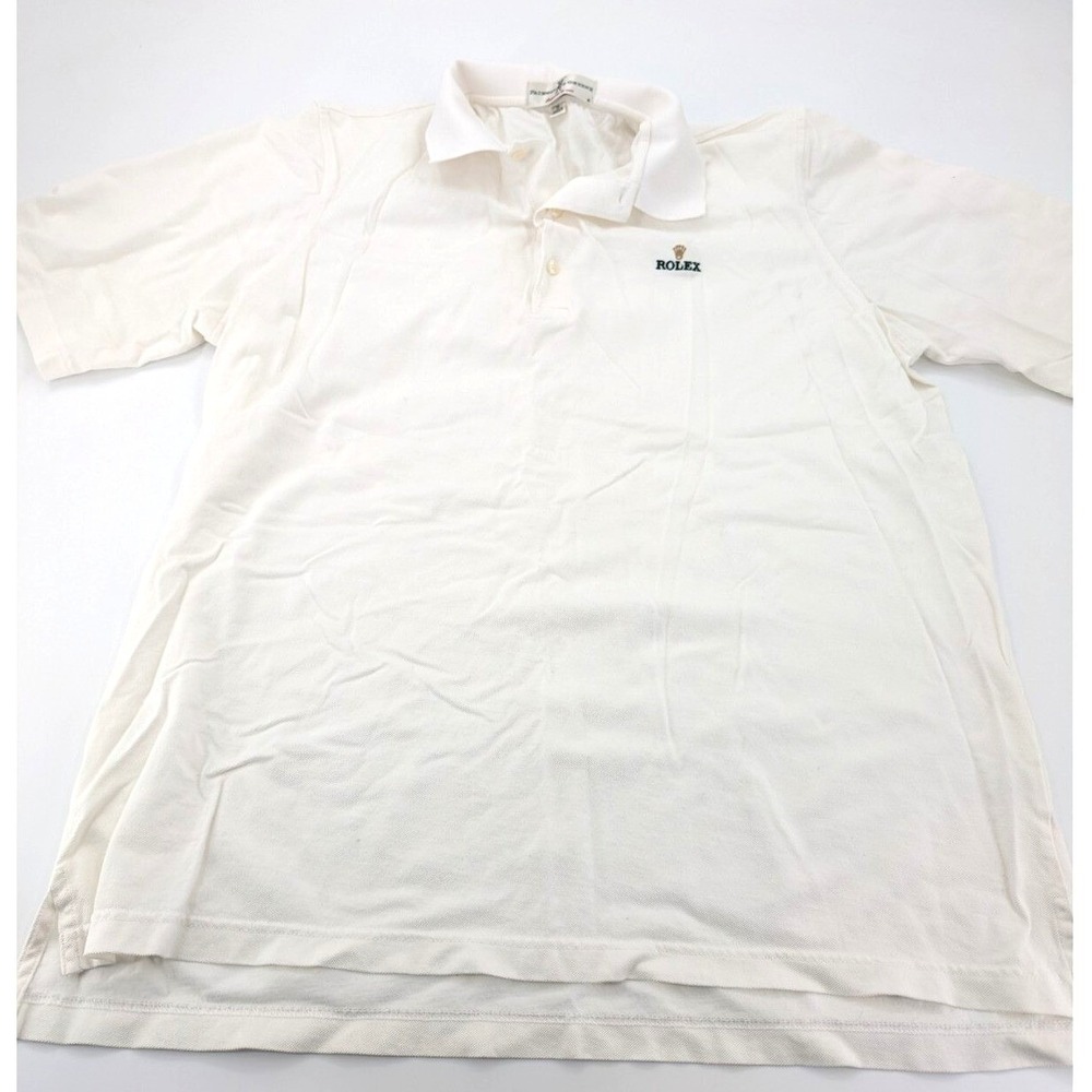 VTG‎ Fairway & Greene Rolex Golf Polo Shirt Mens White Short Sleeve Cotton Crown